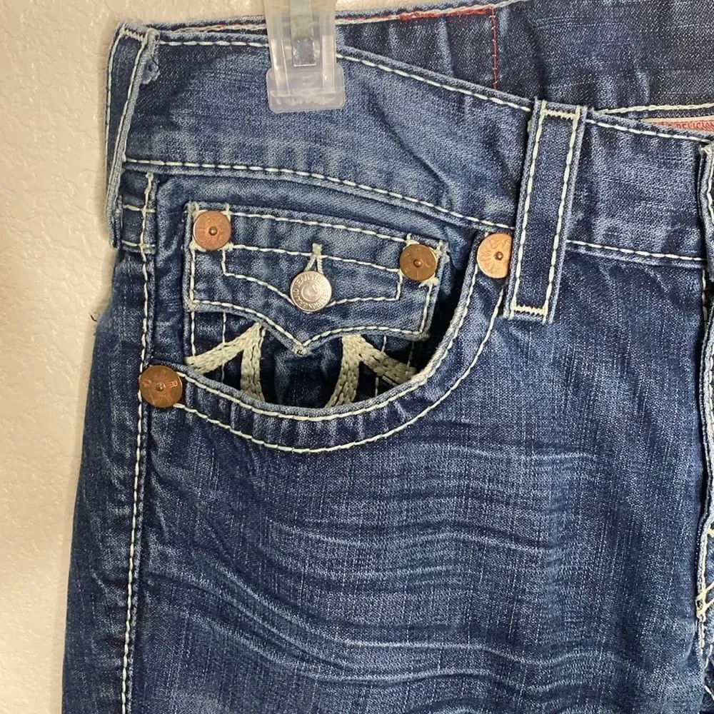 TRUE RELIGION Men’s Rainbow Ricky Jeans Size 32 x 30 . Made in USA